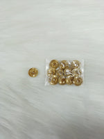 Golden Zardosi and sequence handwork button with intricate embroidery, suitable for traditional or formal wear.