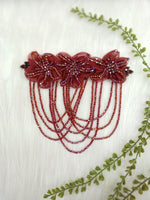 Organza and Cristal handwork marun neck and shoulder patch - LH P16Lace Hut Lace Hut