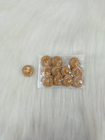 Rose gold Zardosi and sequined handwork button with intricate embroidery, ideal for traditional or designer clothing.