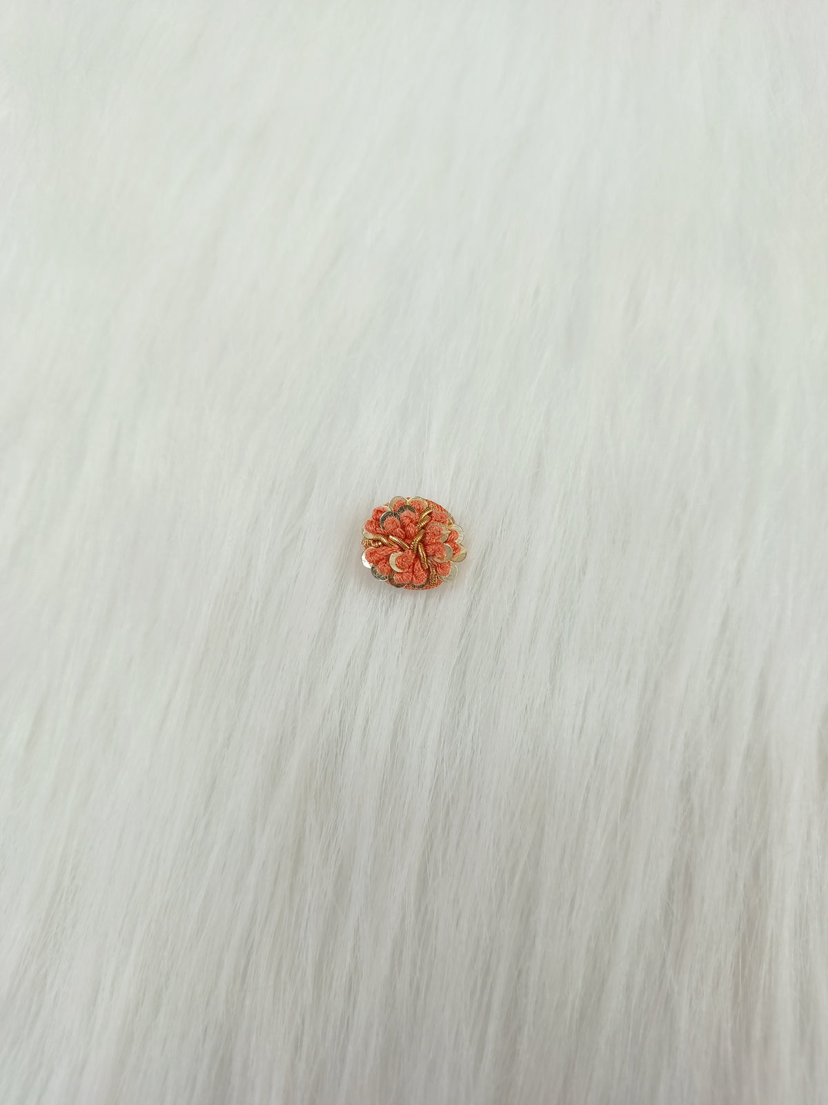 Zardosi and Embroidery handwork peach Button - LH B140