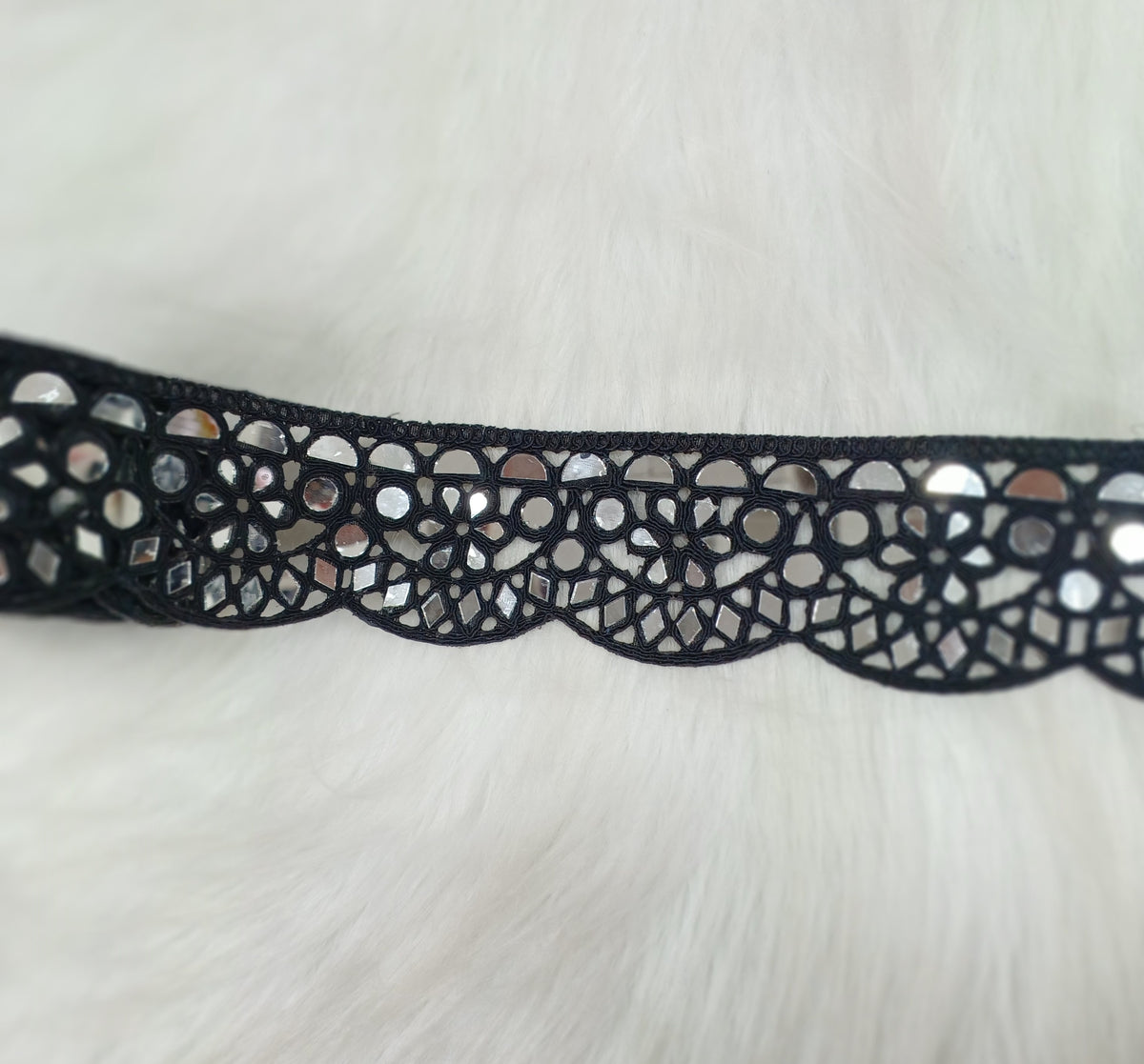 Mirrorwork black lace - LH A60Lace Hut Lace Hut