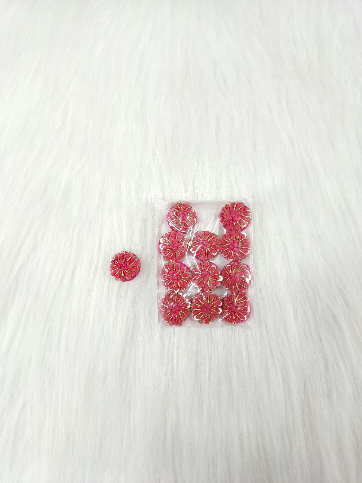 Zardosi and Embroidery handwork Rani pink Button - LH B154