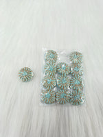 Zardosi and Embroidery handwork sky blue Button - LH B153