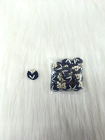 Blue crochet handwork nevi button from Lace Hut featuring intricate design and a classic button style.