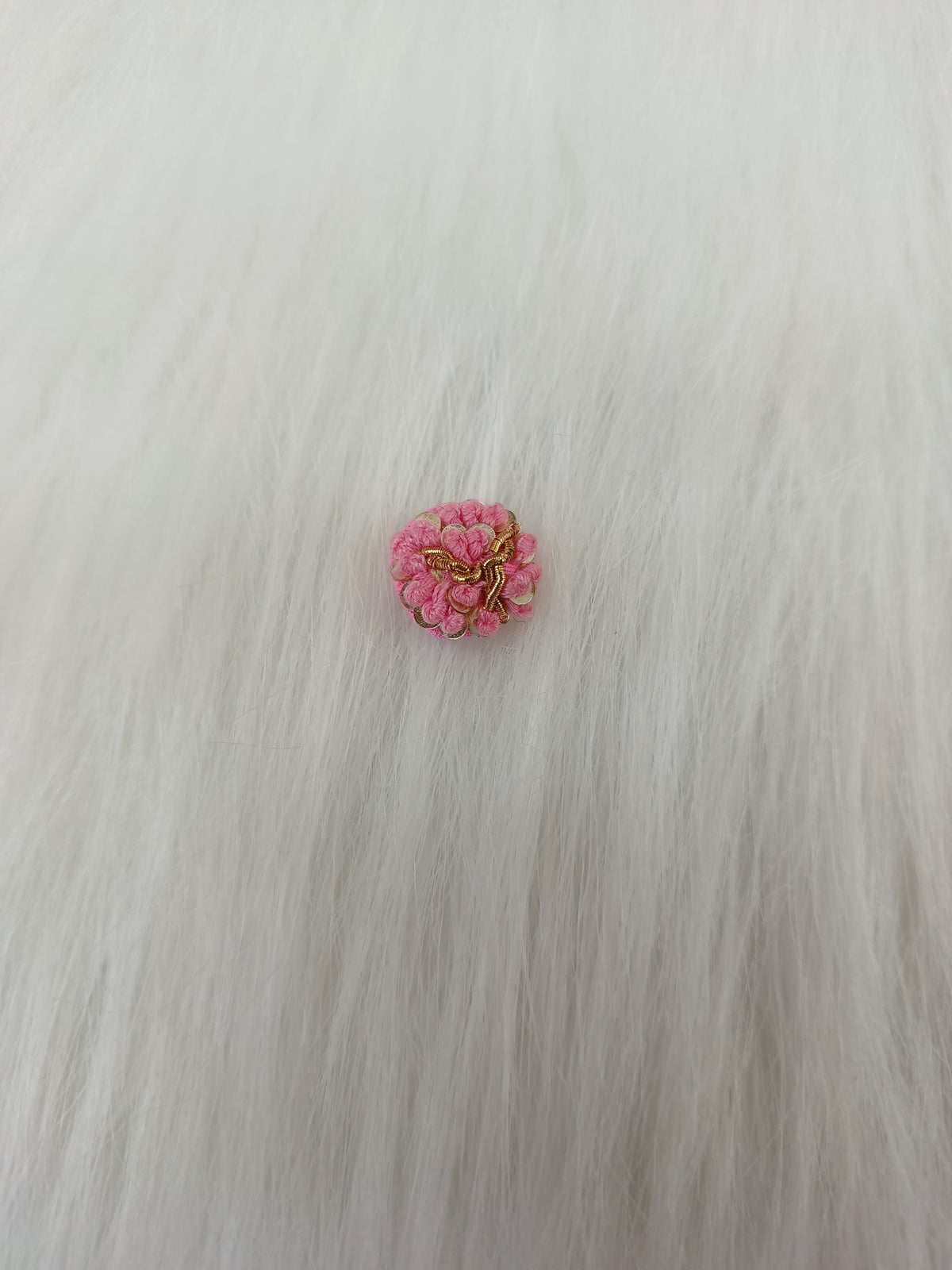 Zardosi and Embroidery handwork baby pink Button - LH B133