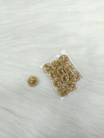 Dull golden Zardosi and sequence handwork button with intricate embroidery, designed by Lace Hut.