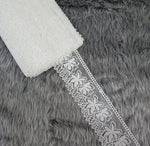 Net base flower design white cotton lace - LH C7