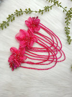 Organza and Cristal handwork Rani pink neck and shoulder patch - LH P18Lace Hut Lace Hut