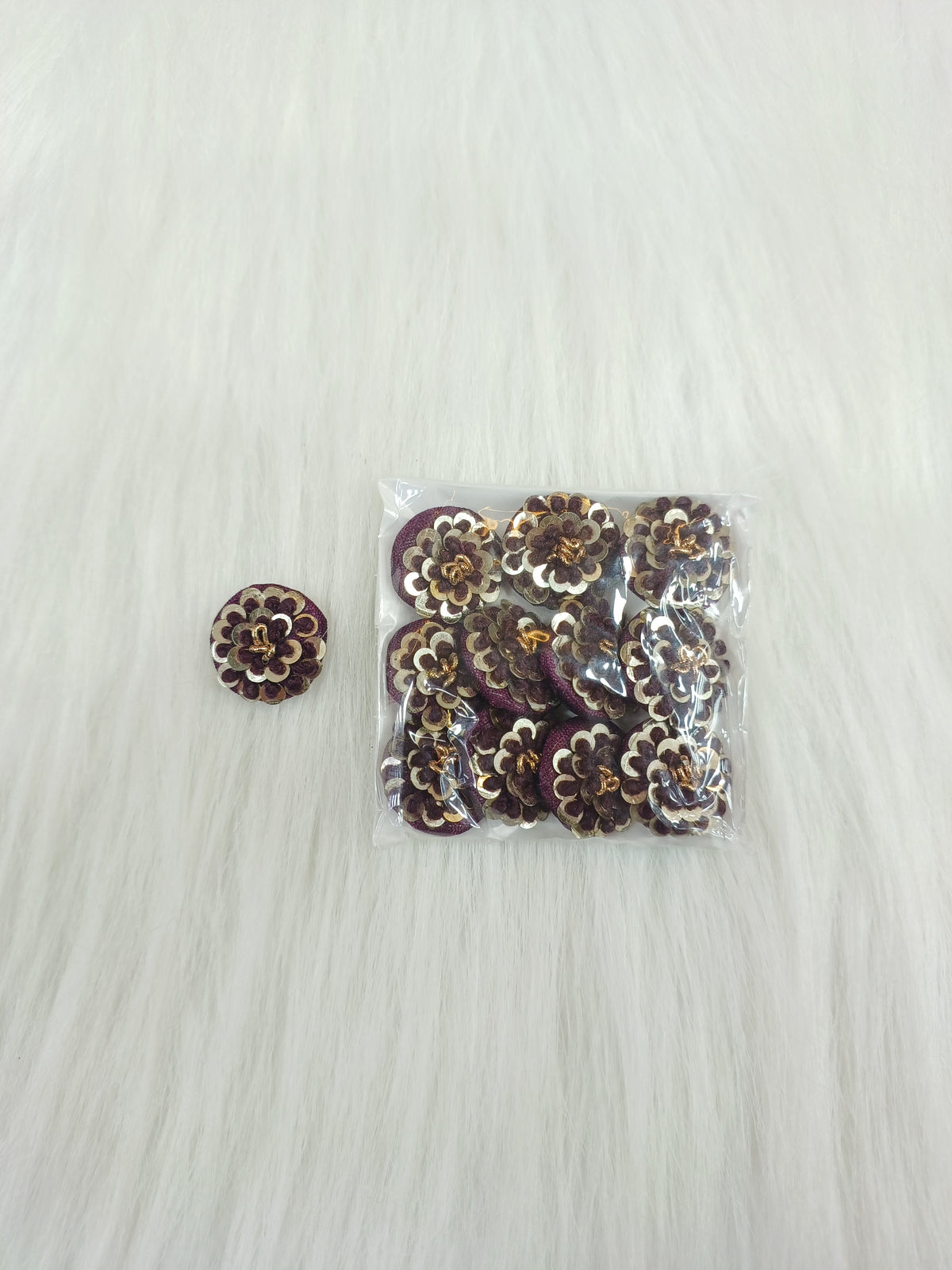 Embroidery and sequence handwork vine Button - LH B131