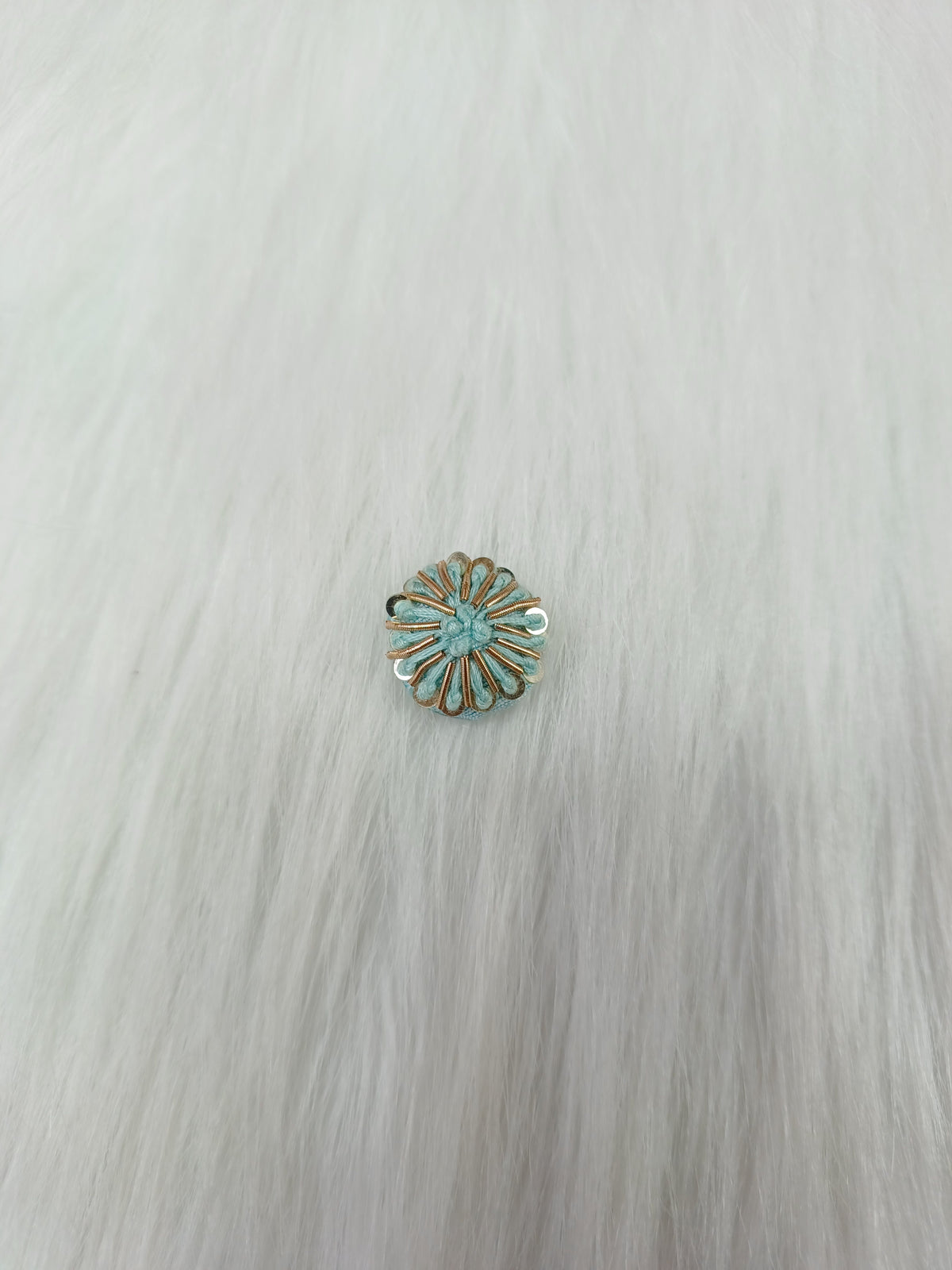 Zardosi and Embroidery handwork sky blue Button - LH B153