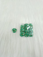 Embroidery and sequence handwork bright green button - LH - B117