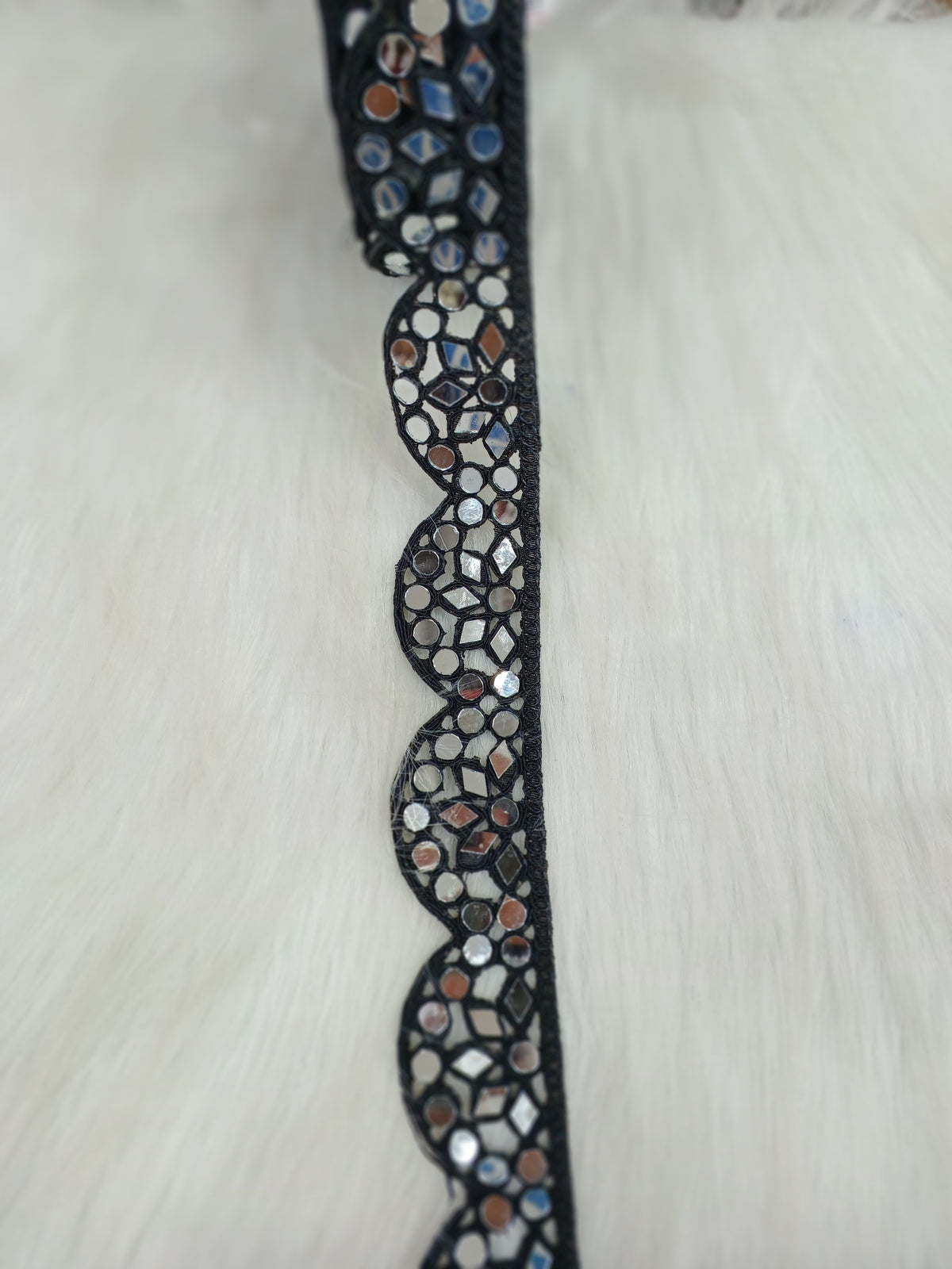 Mirrorwork black lace - LH A58Lace Hut Lace Hut