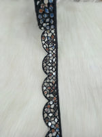 Mirrorwork black lace - LH A58Lace Hut Lace Hut