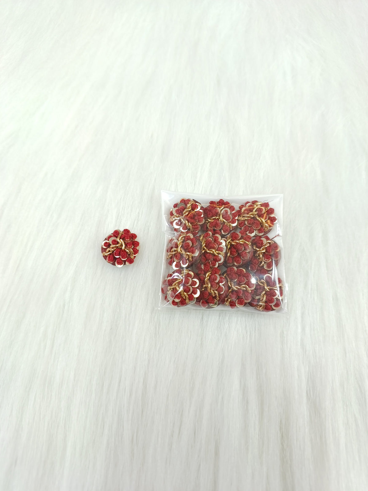 Zardosi and Embroidery handwork marun Button - LH B143