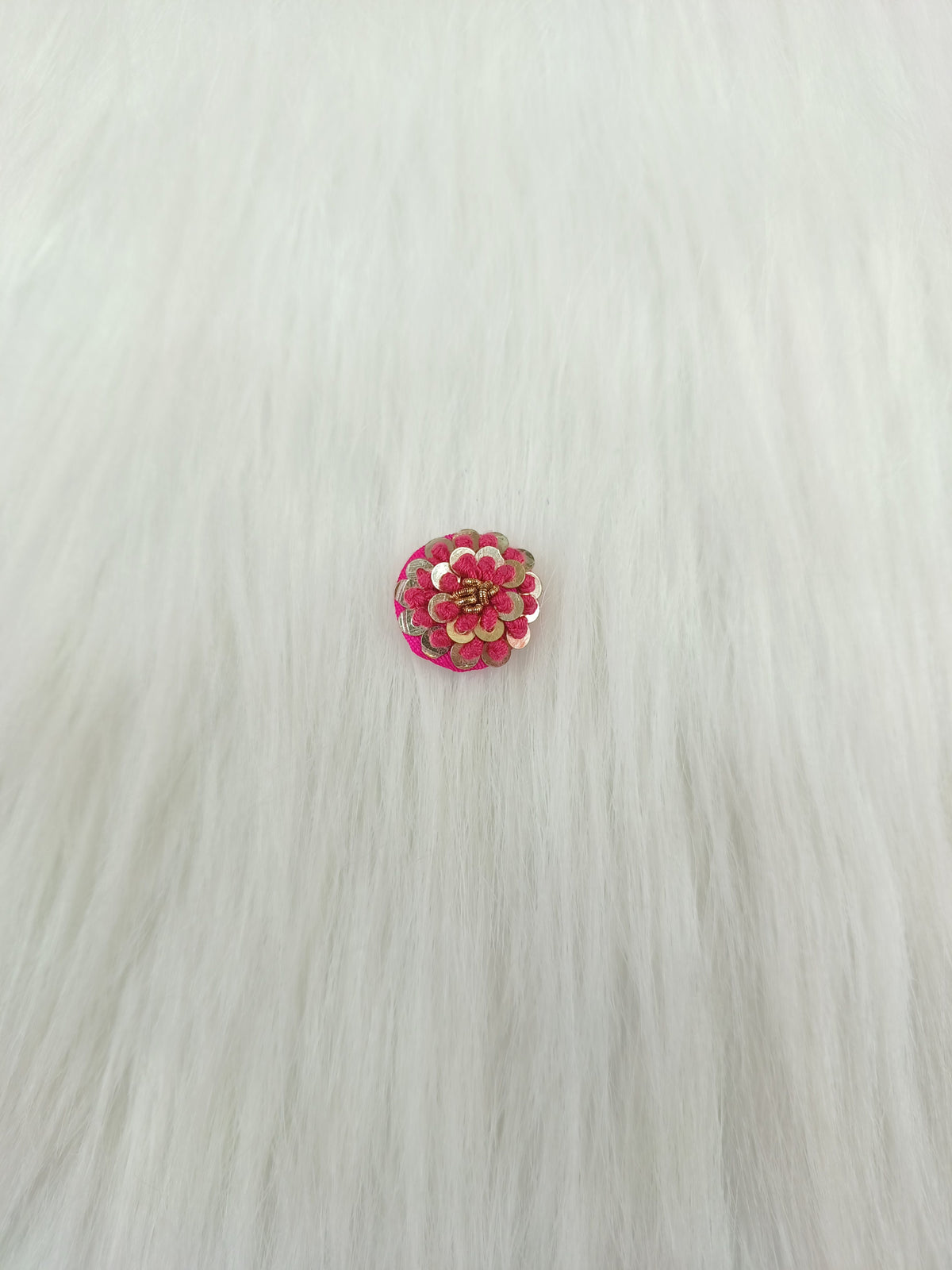 Embroidery and sequence handwork Rani pink Button - LH B120