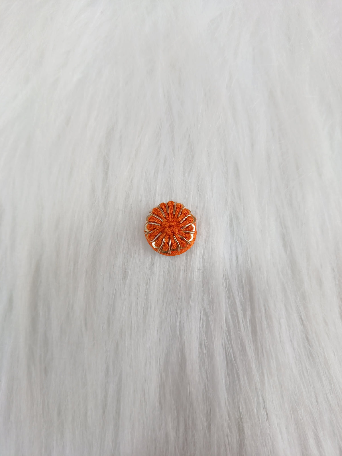 Zardosi and Embroidery handwork orange Button - LH B160