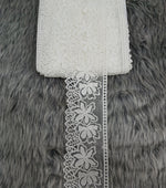 Net base flower design white cotton lace - LH C7