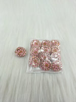 Embroidery and sequence handwork baby pink Button - LH B128