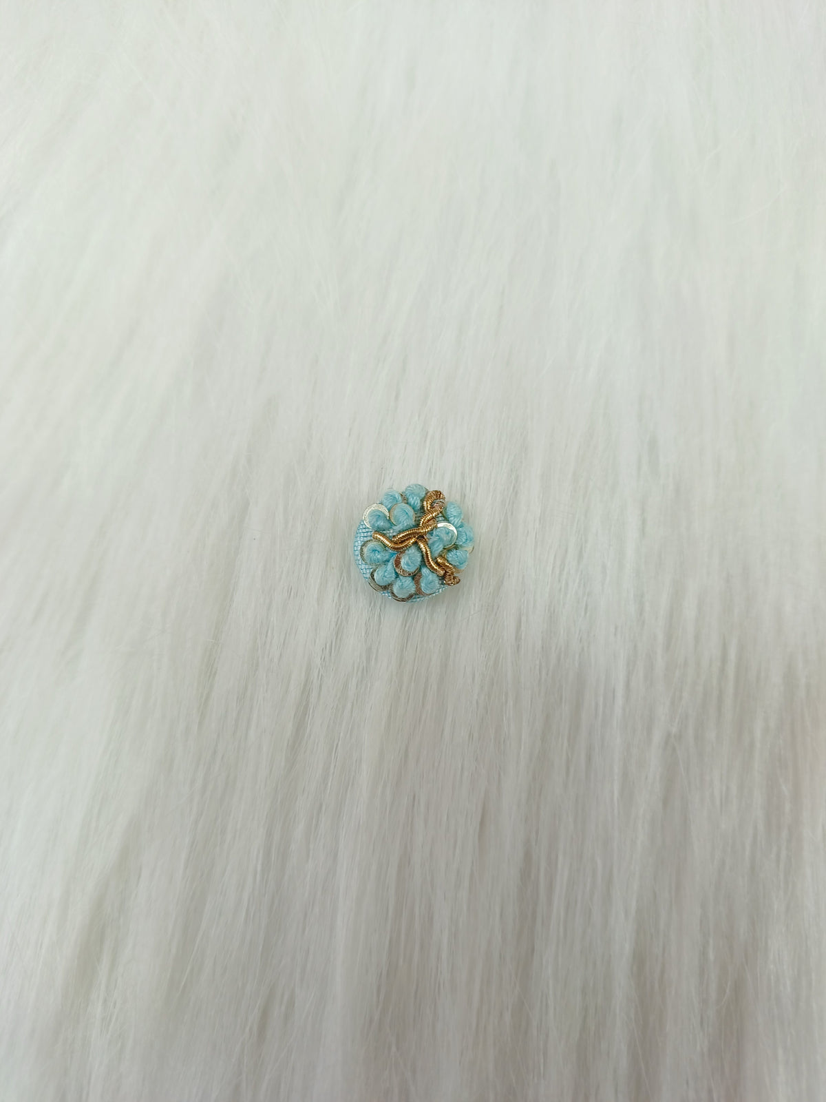 Zardosi and Embroidery handwork light blue Button - LH B146