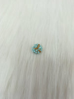 Zardosi and Embroidery handwork light blue Button - LH B146