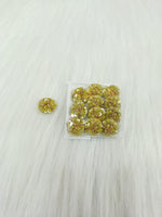 Zardosi and Embroidery handwork lime green button - LH B142