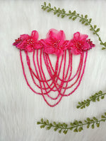Organza and Cristal handwork Rani pink neck and shoulder patch - LH P18Lace Hut Lace Hut
