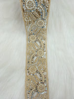 Moti mirror and stonework golden lace - LH A53Lace Hut Lace Hut