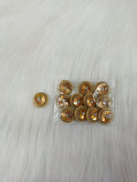 Copper gold Zardosi and sequence handwork button with intricate embroidery, designed by Lace Hut for decorative use.