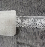 Net base flower design white cotton lace - LH C7