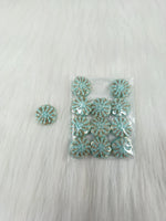 Zardosi and Embroidery handwork powder blue Button - LH B152