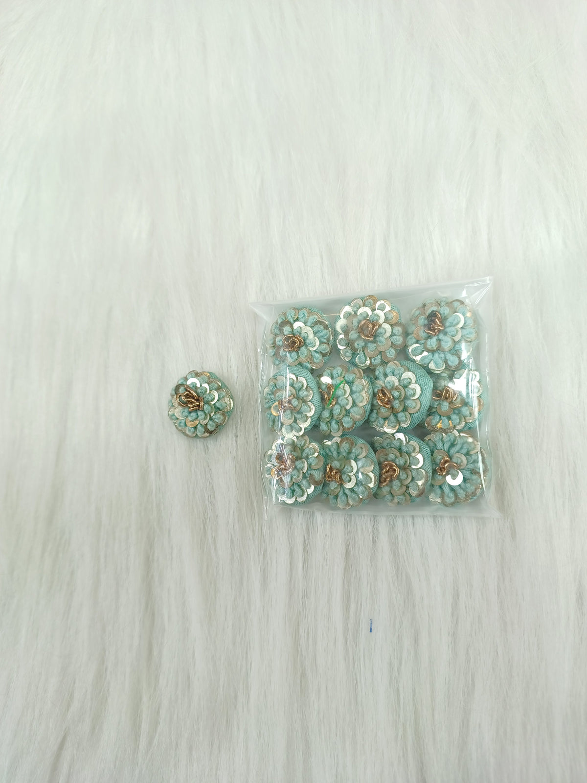 Embroidery and sequence handwork light blue bundle - LH B122