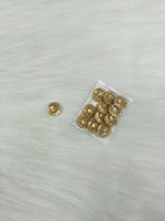 Dull golden Zardosi and sequence handwork button with intricate embroidery, designed for traditional or formal garments.