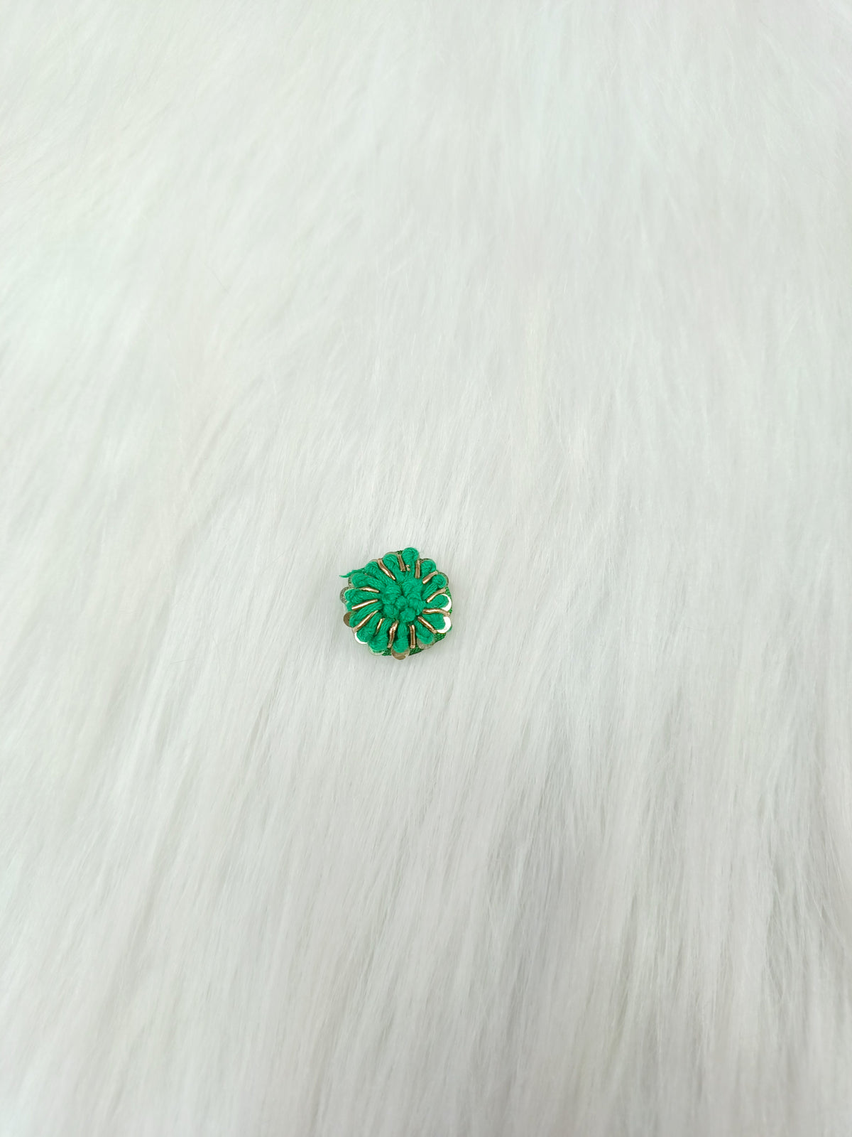 Zardosi and Embroidery handwork green button - LH B150