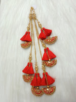 Zardosi and Cristal handwork red lehenga latkan - LH L18Lace Hut Lace Hut