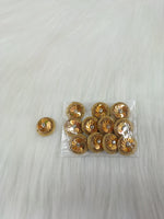 Copper gold Zardosi and sequined handwork button with intricate design, ideal for traditional or ethnic clothing accessories.