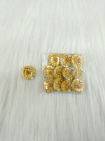 Embroidery and sequence handwork yellow Button - LH B125