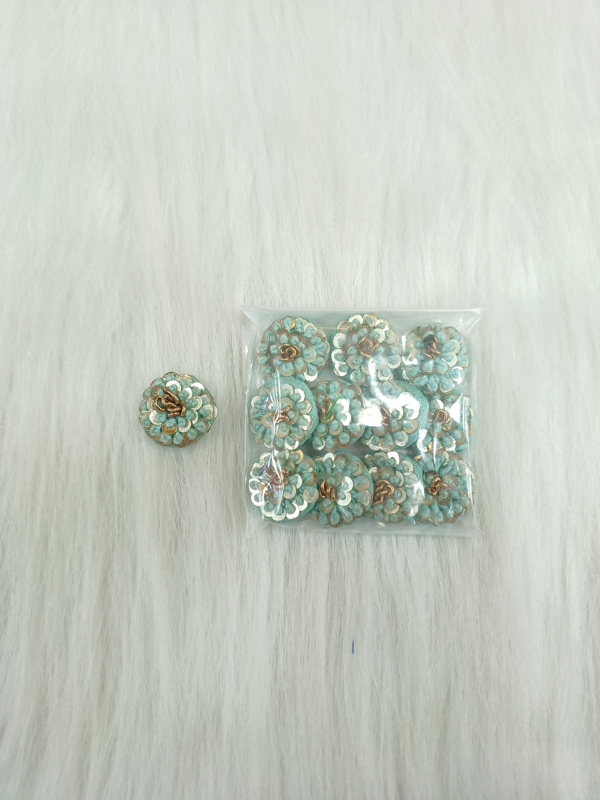 Embroidery and sequence handwork light blue bundle - LH B122