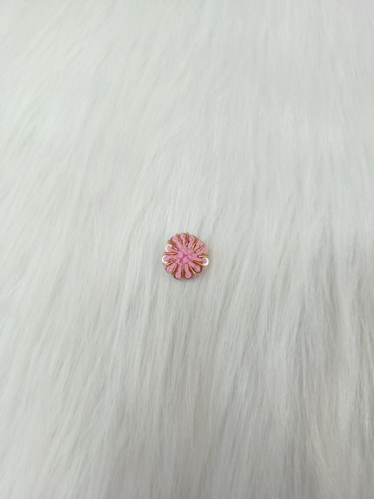 Zardosi and Embroidery handwork baby pink Button - LH B151