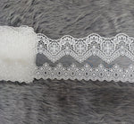 Organza base flower design white cotton lace - LH C6