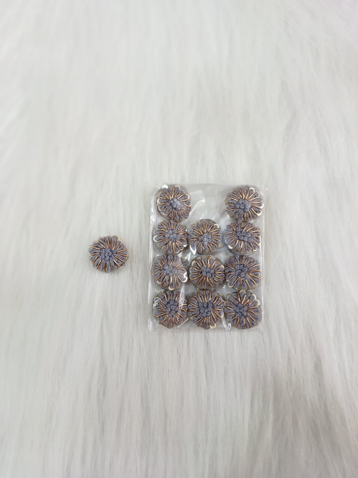 Zardosi and Embroidery handwork Grey Button - LH B162