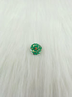 Embroidery and sequence handwork bright green button - LH - B117
