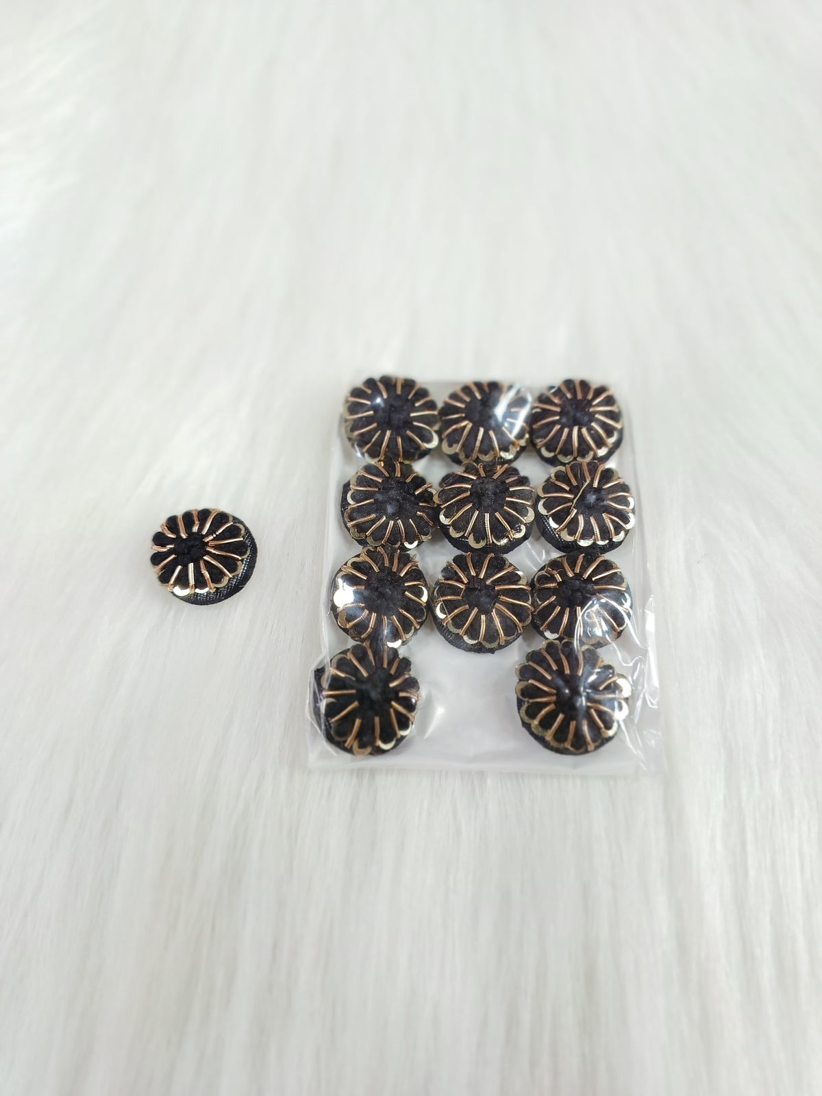 Zardosi and Embroidery handwork black Button - LH B149