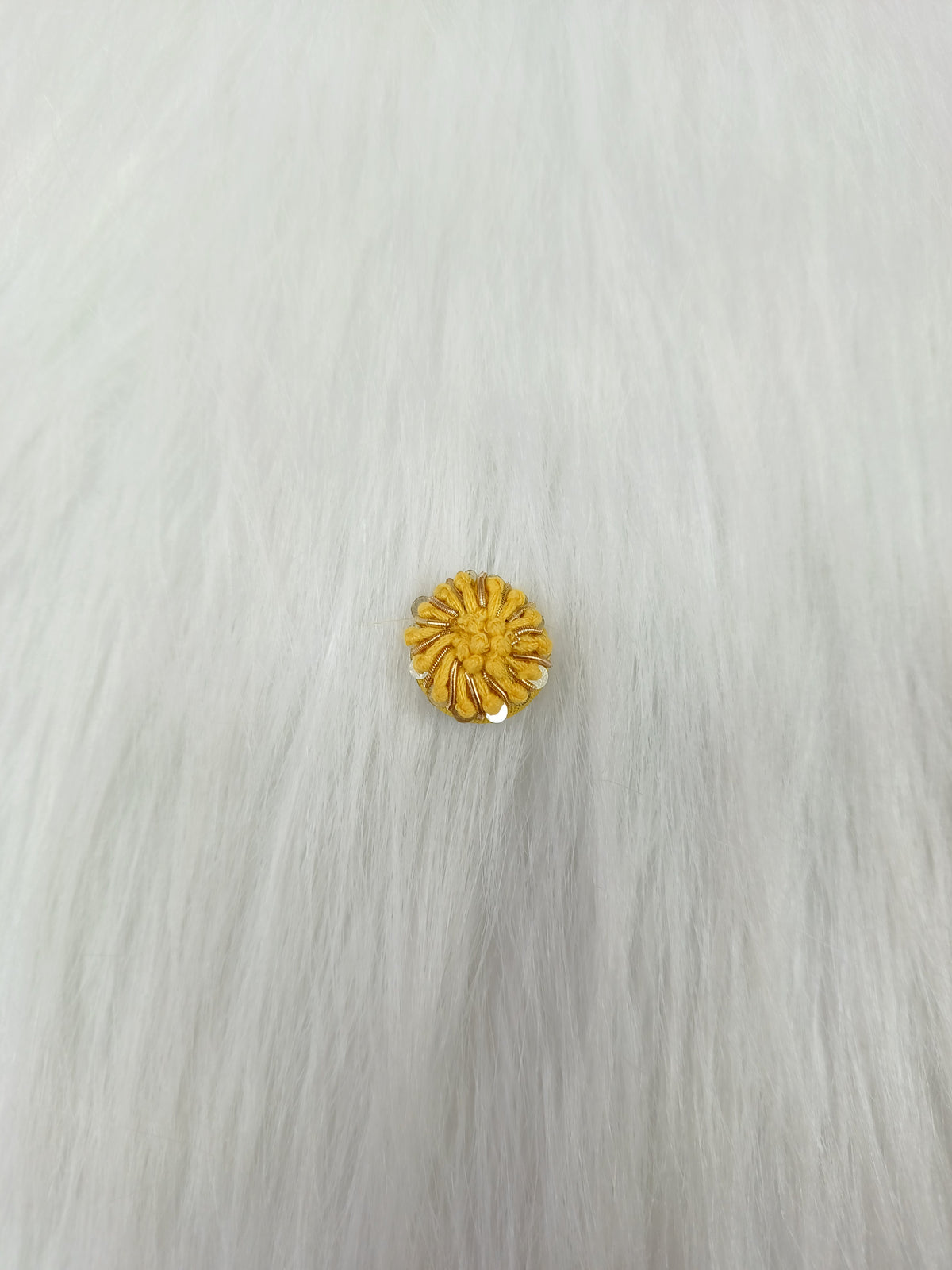 Zardosi and Embroidery handwork yellow Button - LH B158