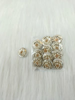 Embroidery and sequence handwork off white Button - LH B124