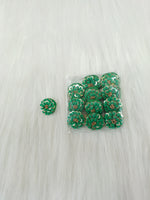 Embroidery and sequence handwork bright green button - LH - B117