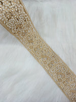 Moti and stonework golden lace - LH A55Lace Hut Lace Hut