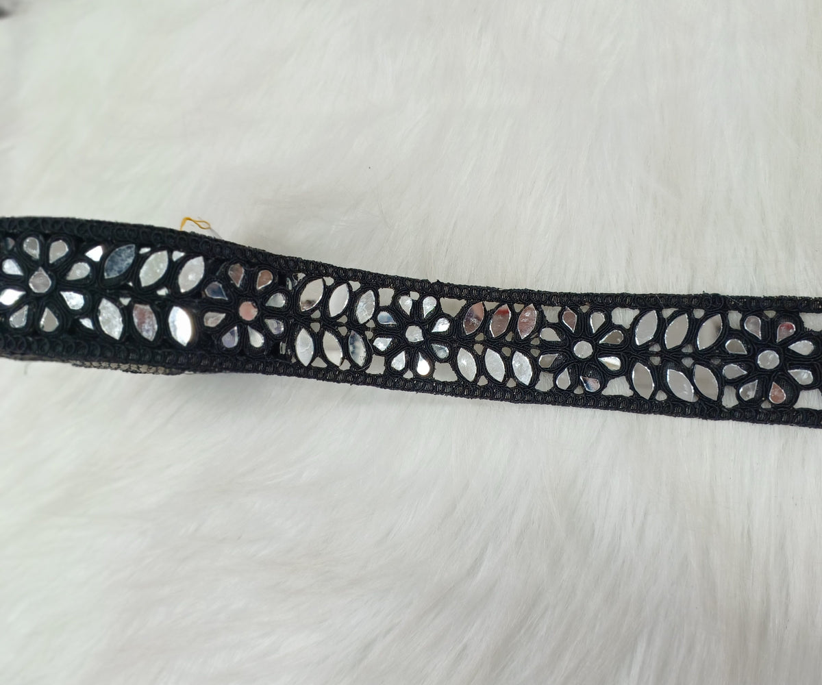 Mirrorwork black lace - LH A59Lace Hut Lace Hut