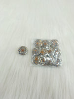 Embroidery and sequence handwork Grey Button - LH B129