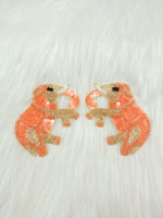 Peach Zardosi poth and sequence handwork elephant patch from Lace Hut, detailed embroidery on fabric with intricate embellishments.