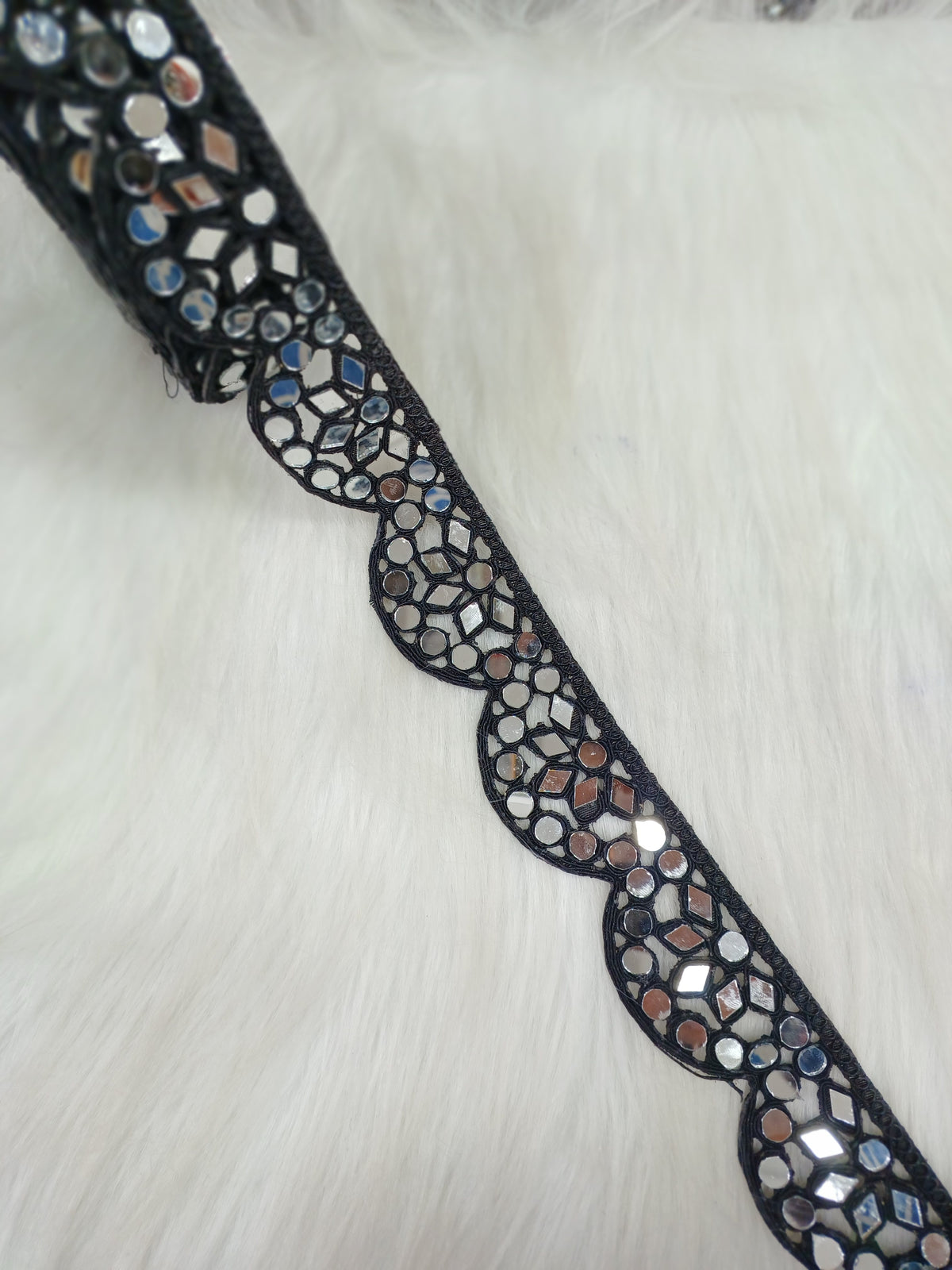 Mirrorwork black lace - LH A58Lace Hut Lace Hut